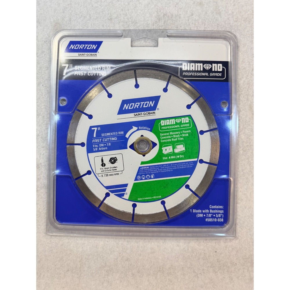 Norton 7 in Segmented Rim Diamond Blade for Concrete Brick 50510-038 NEW